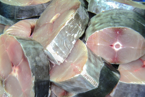 Spanish mackerel slice<br />Latin name: Scomberromorus commerson<br />Size: 3-5 pcs/kg